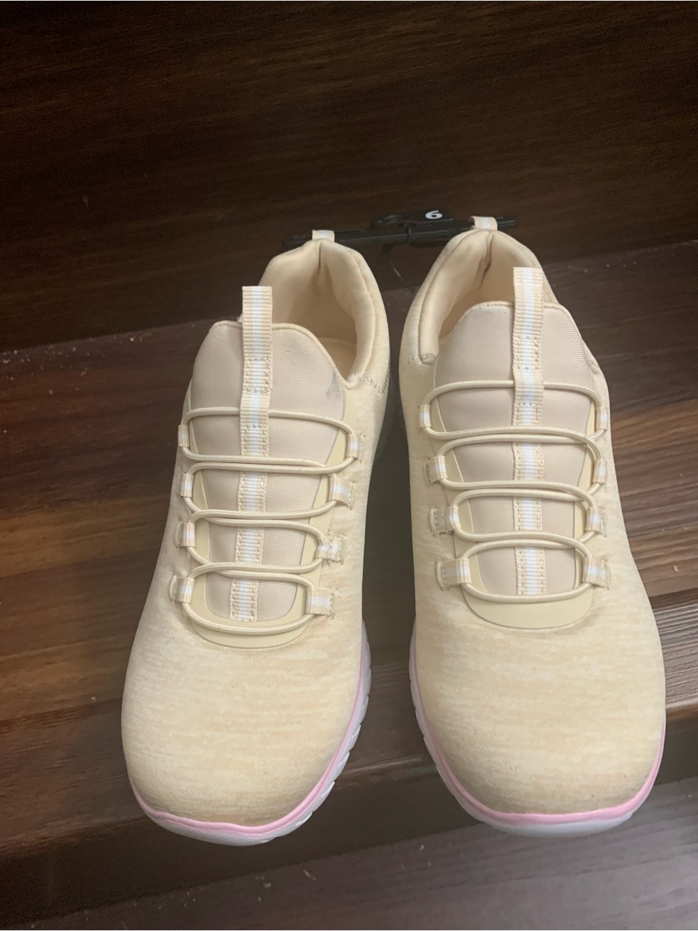 New woman’s Athletic Works Women's Cream Slip-On Sneakers. Size 6